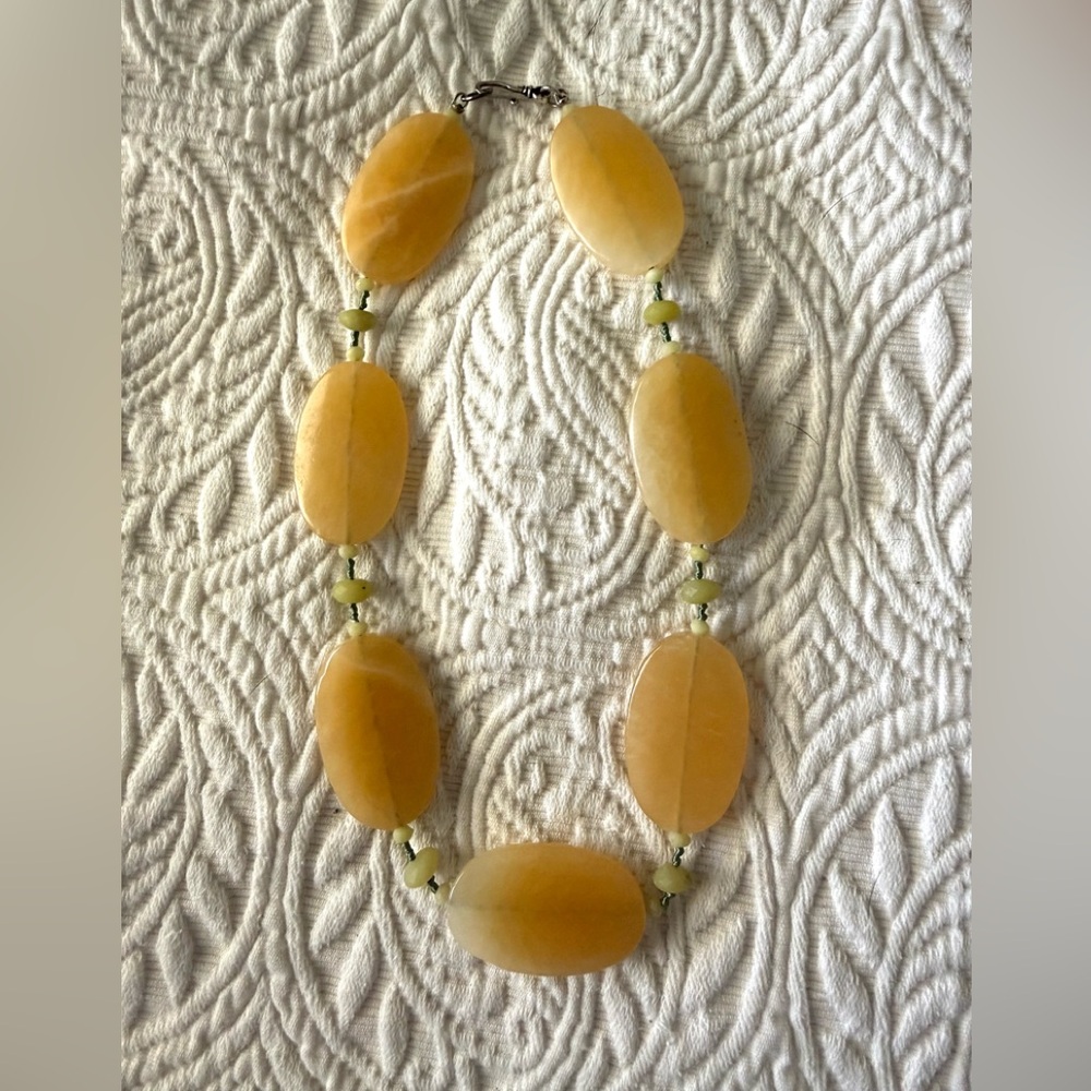 Anthropologie Golden Yellow Stone Choker Statement Necklace